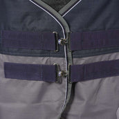 EQUITHÈME Coperta Impermeabile Tyrex 600D Punti blu scuro/grigi EQUITHÈME Coperta Impermeabile Tyrex 600D Punti blu scuro/grigi