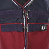 EQUITHÈME Tappeto da Esterno Tyrex 1200D 0g con collo Navy/Bordeaux EQUITHÈME Tappeto da Esterno Tyrex 1200D 0g con collo Navy/Bordeaux