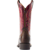 Ariat Stivali Western Round Up Back Zip Donne Worn Mocha/Rasberry Ariat Stivali Western Round Up Back Zip Donne Worn Mocha/Rasberry
