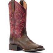 Ariat Stivali Western Round Up Back Zip Donne Worn Mocha/Rasberry Ariat Stivali Western Round Up Back Zip Donne Worn Mocha/Rasberry