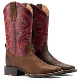 Ariat Stivali Western Round Up Back Zip Donne Worn Mocha/Rasberry Ariat Stivali Western Round Up Back Zip Donne Worn Mocha/Rasberry