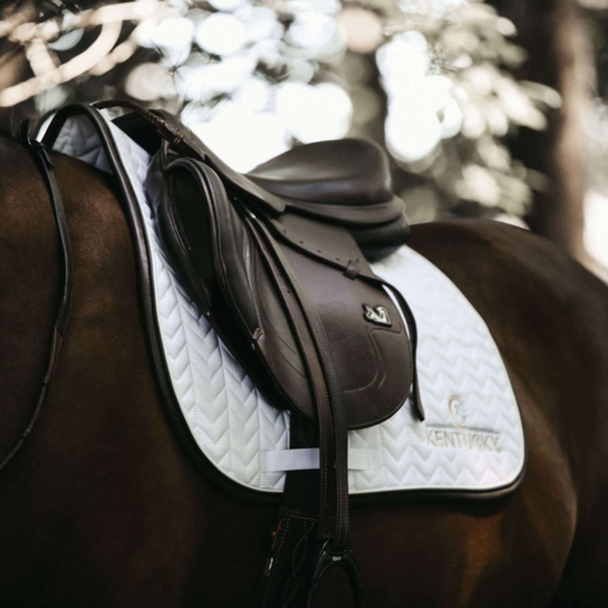 Kentucky Horsewear Sottosella da Salto Fishbone Bianco Kentucky Horsewear Sottosella da Salto Fishbone Bianco
