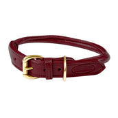 WeatherBeeta Dog Collar Pelle arrotolata Maroon Red WeatherBeeta Dog Collar Pelle arrotolata Maroon Red