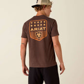 Ariat Maglietta Strip Patriotic Badge Tee Uomini Brown Heather Ariat Maglietta Strip Patriotic Badge Tee Uomini Brown Heather