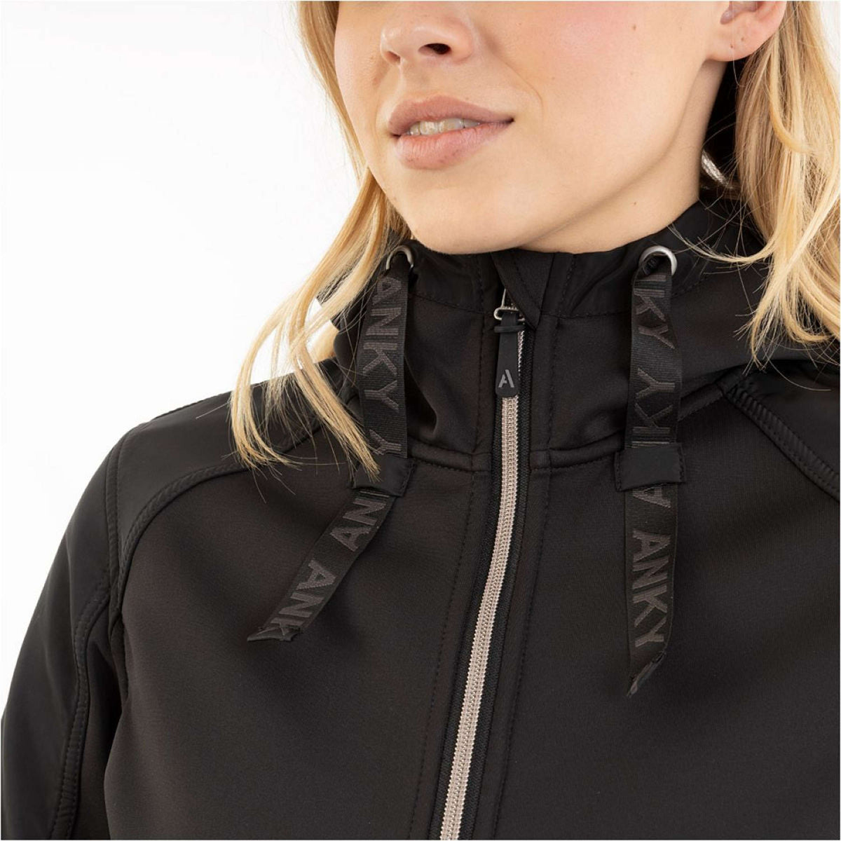 ANKY Felpa con cappuccio e zip AW25 Nero ANKY Felpa con cappuccio e zip AW25 Nero