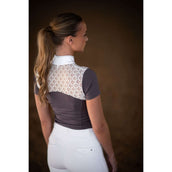 Equestrian Stockholm Maglietta da Competizione Crystal Champion Bianco/Dark Violet Equestrian Stockholm Maglietta da Competizione Crystal Champion Bianco/Dark Violet