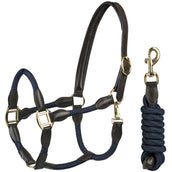 HORKA Set Cavezza Cuoio con corda Marrone/Blu HORKA Set Cavezza Cuoio con corda Marrone/Blu