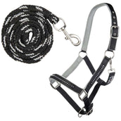 HKM Set Cavezza Crystal Fodera Morbida Nero/Grigio HKM Set Cavezza Crystal Fodera Morbida Nero/Grigio