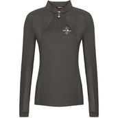 Olive Haze Shirt Paula Lange Ärmel Foschia d'oliva