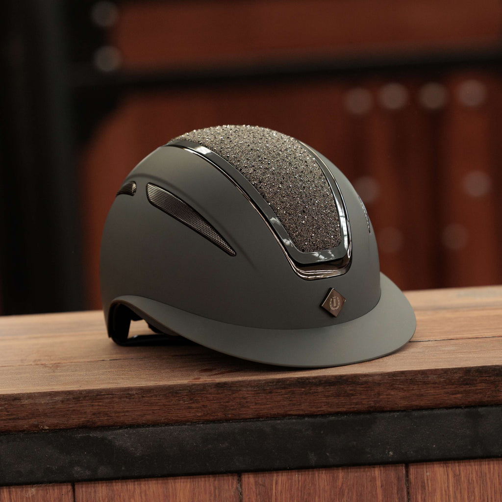 Imperial Riding Casco da equitazione IRHOlania Deluxe Big Visor Grigio