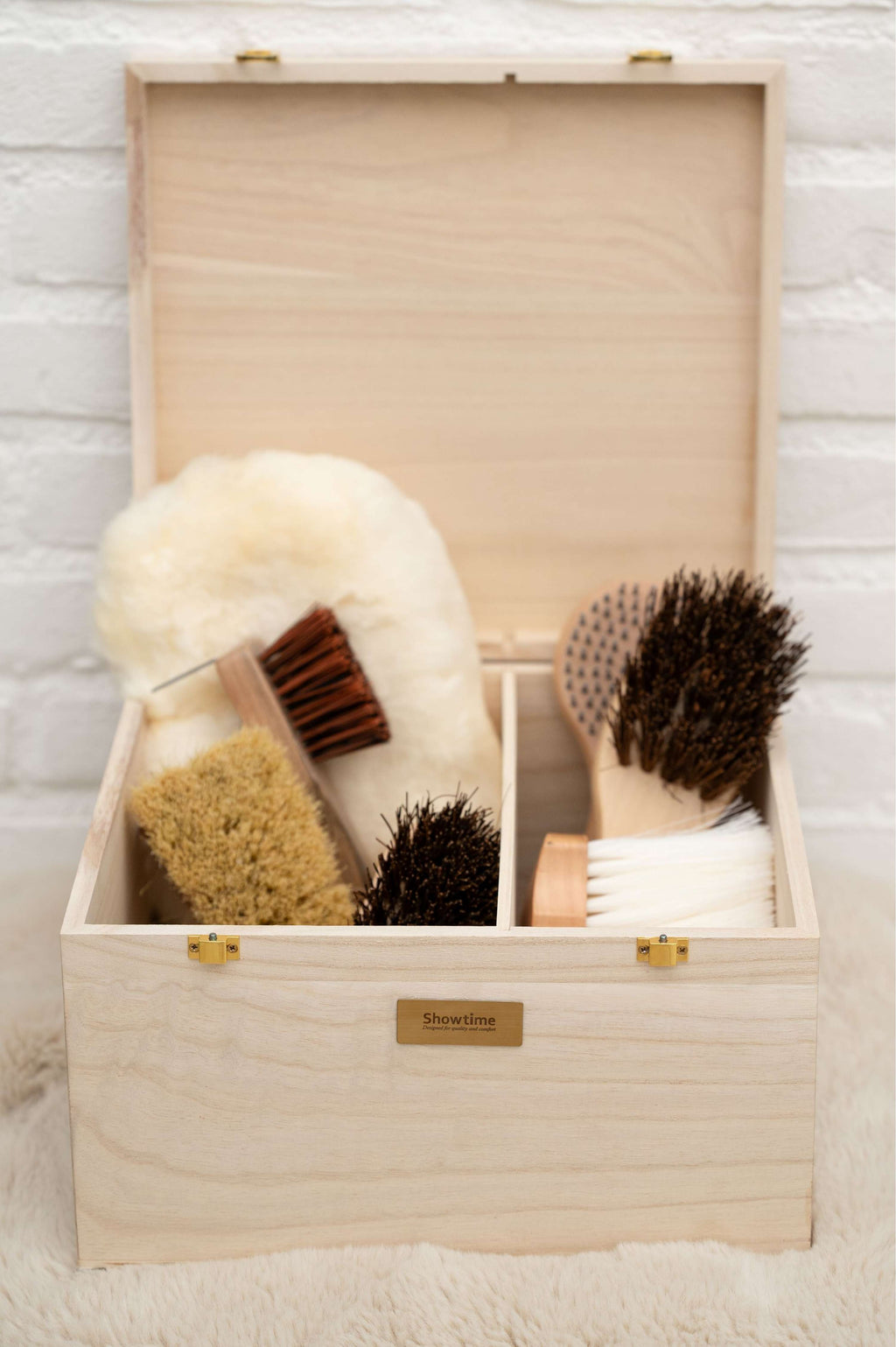 Showtime Scatola per Toelettatura Luxe met borstels Beige