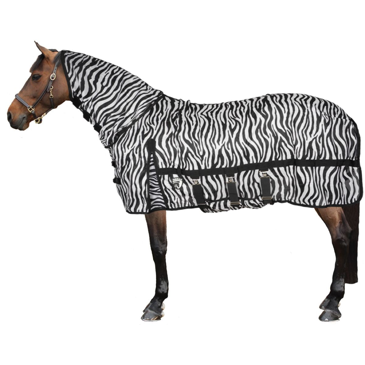 HORKA Coperta Anti-Mosche con Collo Staccabile Zebra
