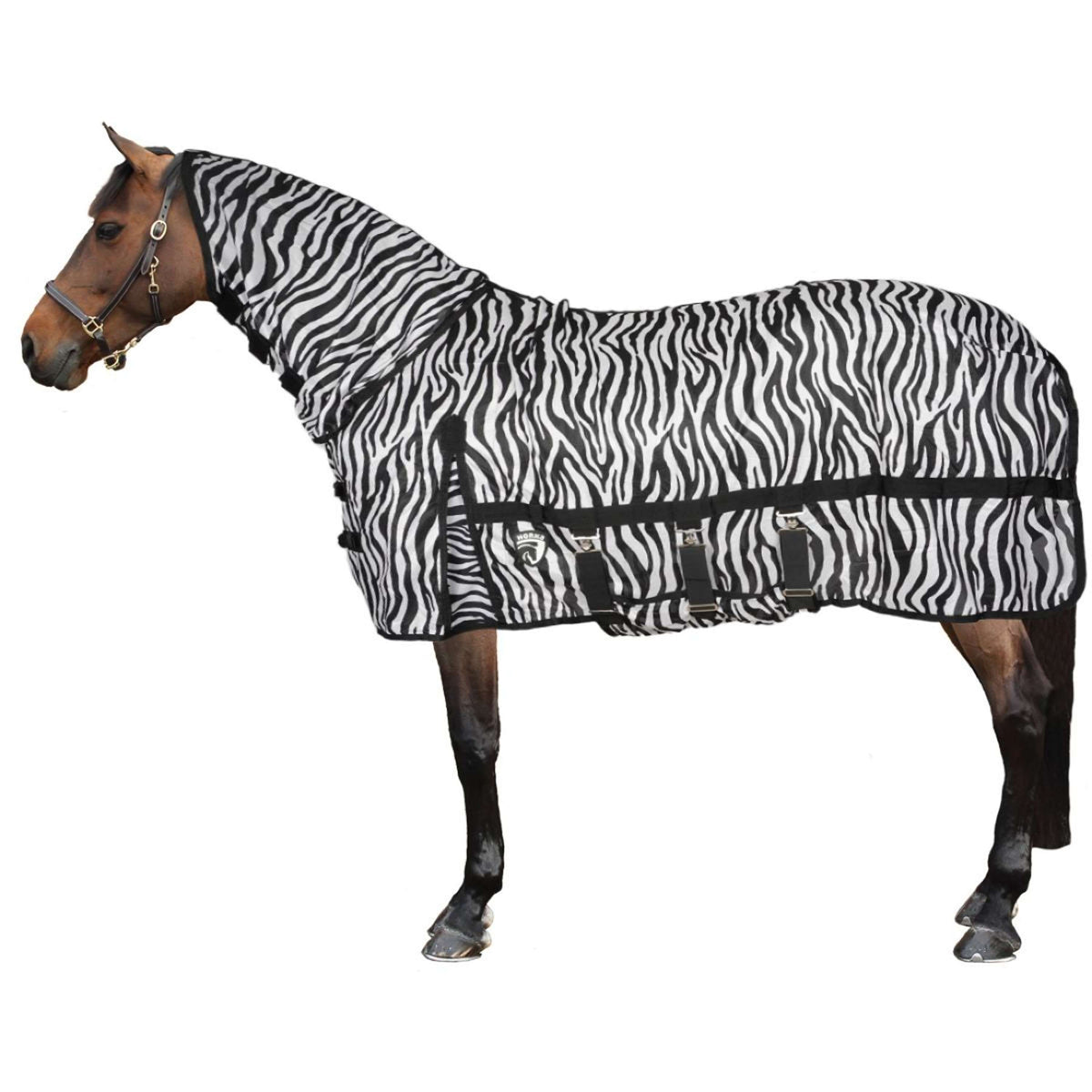 HORKA Coperta Anti-Mosche con Collo Staccabile Zebra