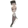 HKM Calze da Equitazione Check Classico Grigio/Vaniglia