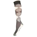 HKM Calze da Equitazione Check Classico Grigio/Vaniglia