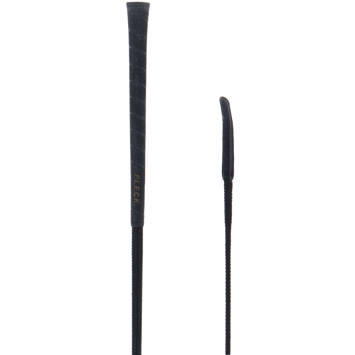 Fleck Frustino da dressage con impugnatura in cuoio Fleck Nero