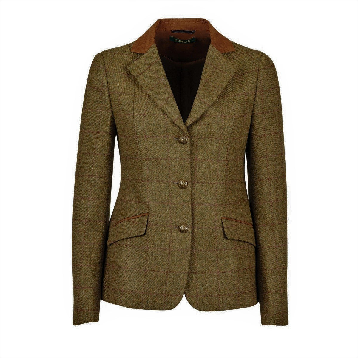 Dublin Giacca da Competizione Albany Tweed Suede Collar Tailored Marrone/Verde