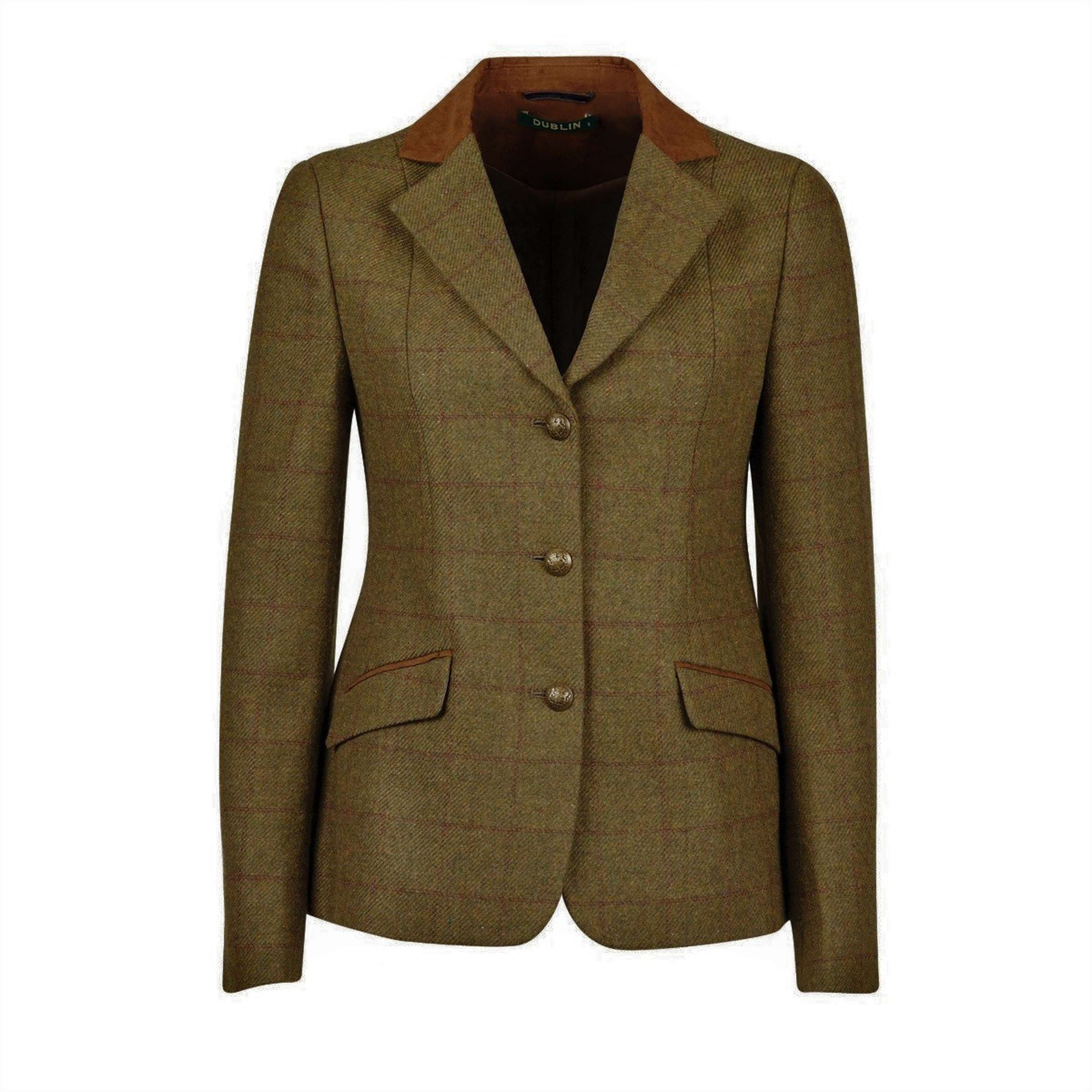 Dublin Giacca da Competizione Albany Tweed Suede Collar Tailored Marrone/Verde