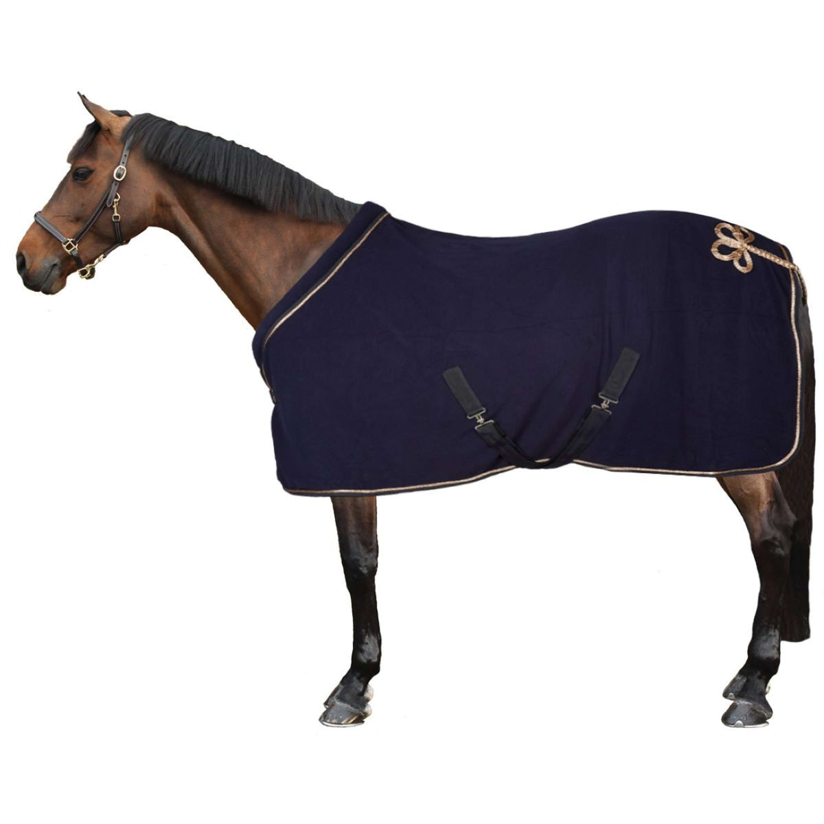 HKM Coperta antisudore Blu scuro/oro rosa