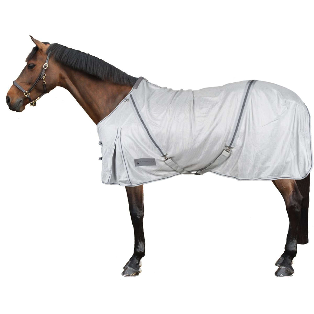 Waldhausen Coperta Antimosche Protect con Collo Staccabile Grigio argento/Grigio