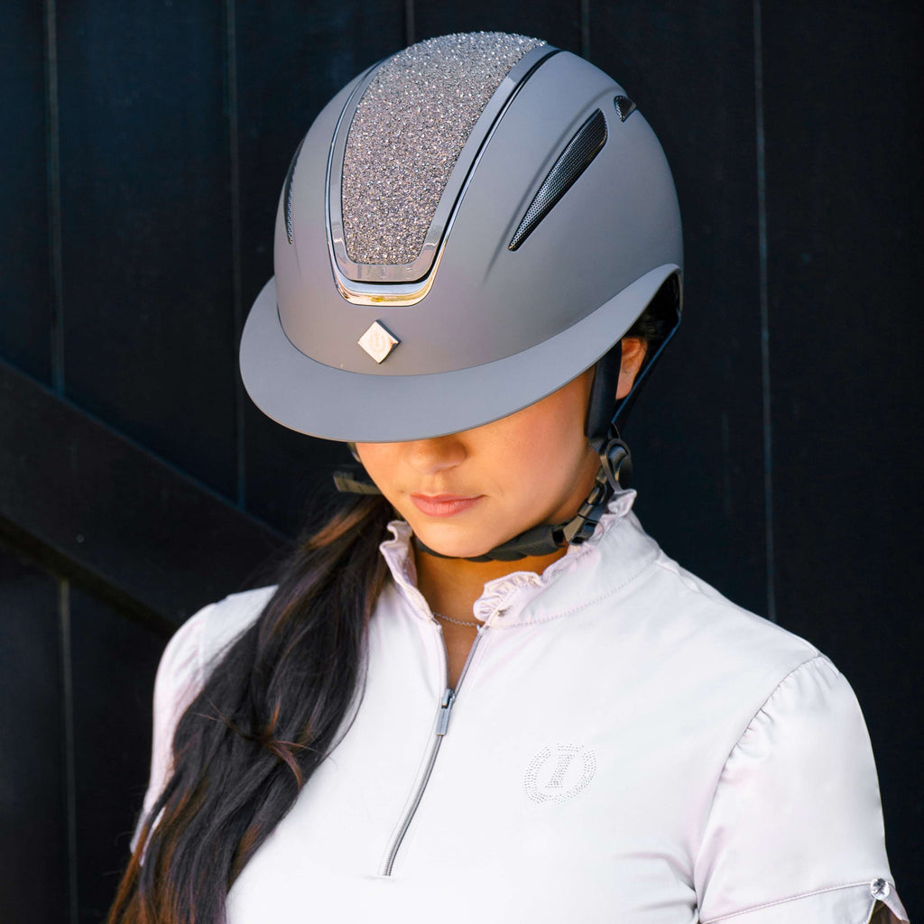 Imperial Riding Casco da equitazione IRHOlania Deluxe Big Visor Grigio