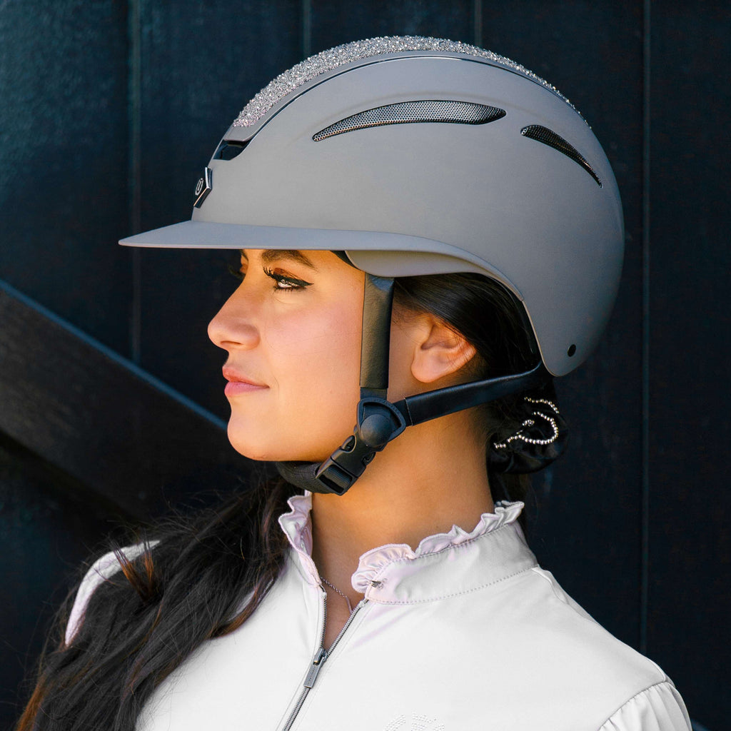 Imperial Riding Casco da equitazione IRHOlania Deluxe Big Visor Grigio