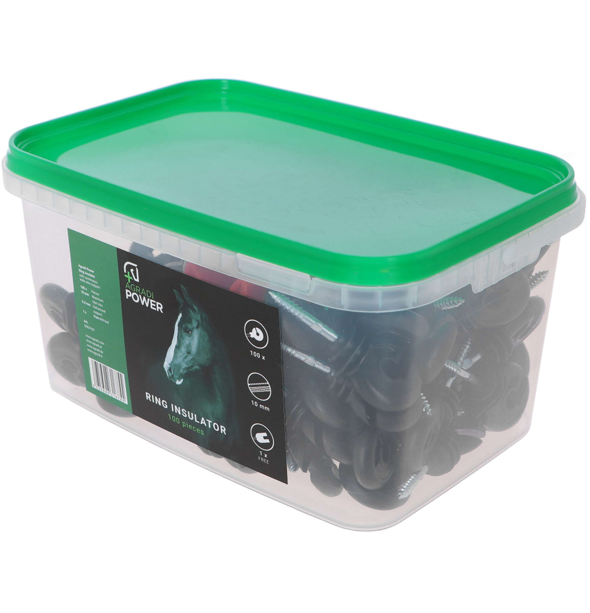 Agradi Power Ringisolatoren in un Secchio Accessorio Trapano 100pz Nero
