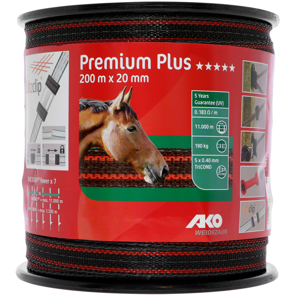 Ako Nastro per Recinzione Premium Plus Marrone/Arancio