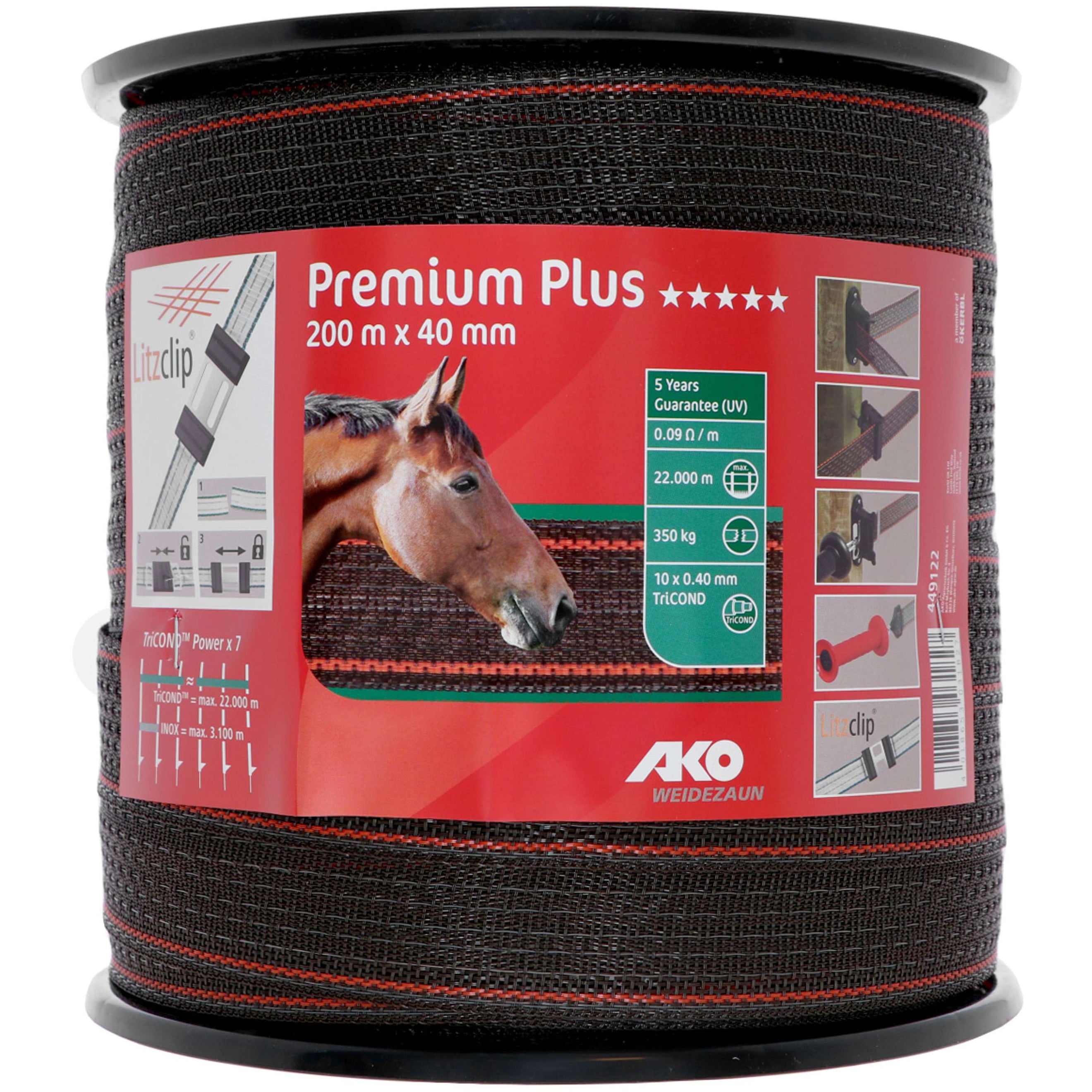 Ako Nastro per Recinzione Premium Plus Marrone/Arancio Ako Nastro per Recinzione Premium Plus Marrone/Arancio