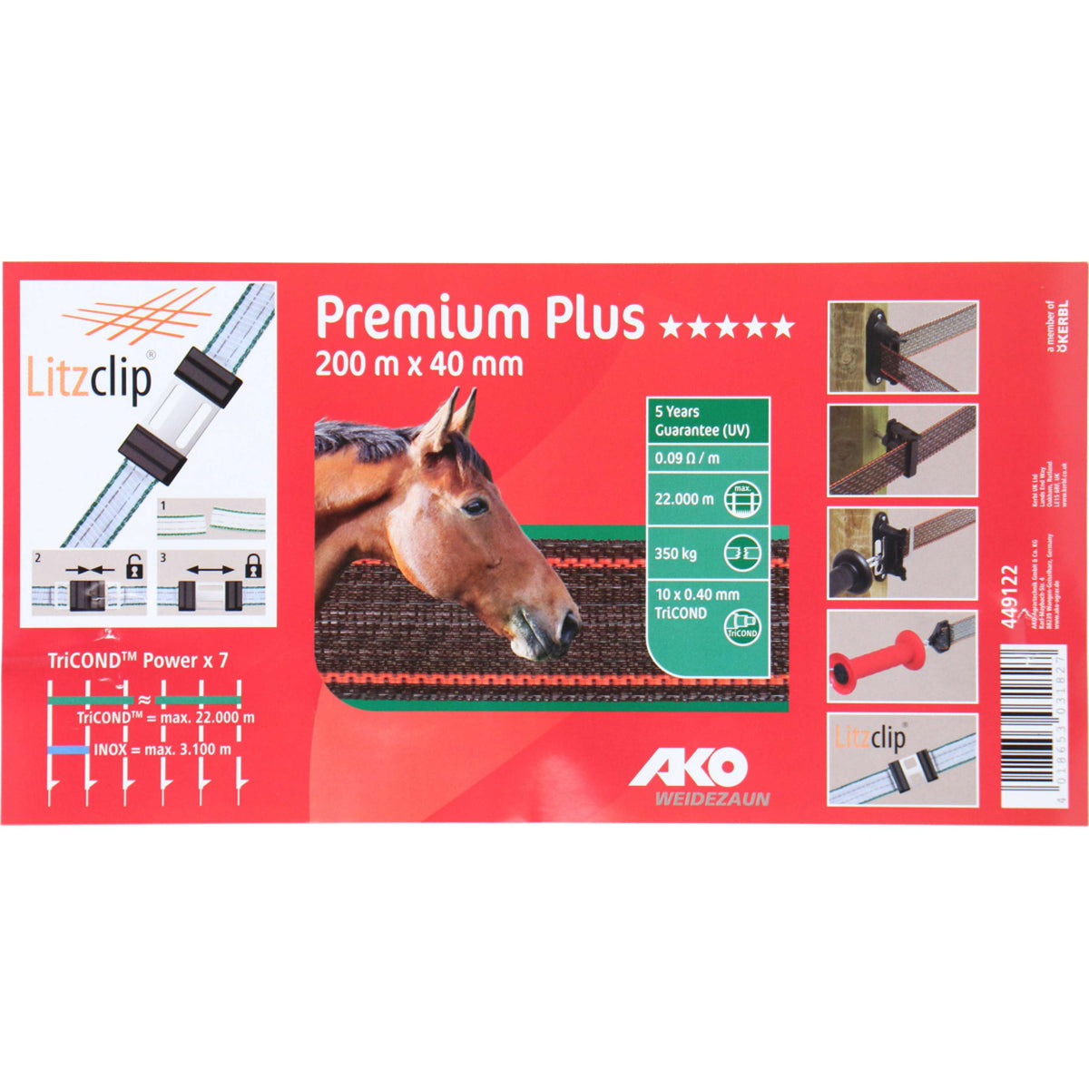 Ako Nastro per Recinzione Premium Plus Marrone/Arancio