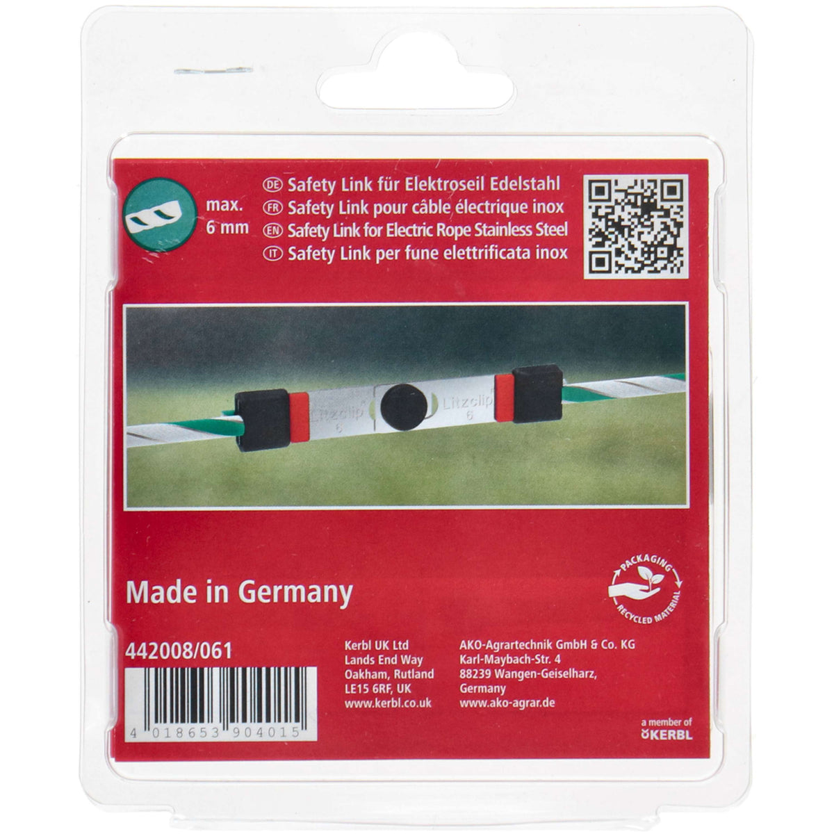 Kerbl Frizione di sicurezza Litzclip 6 pezzi