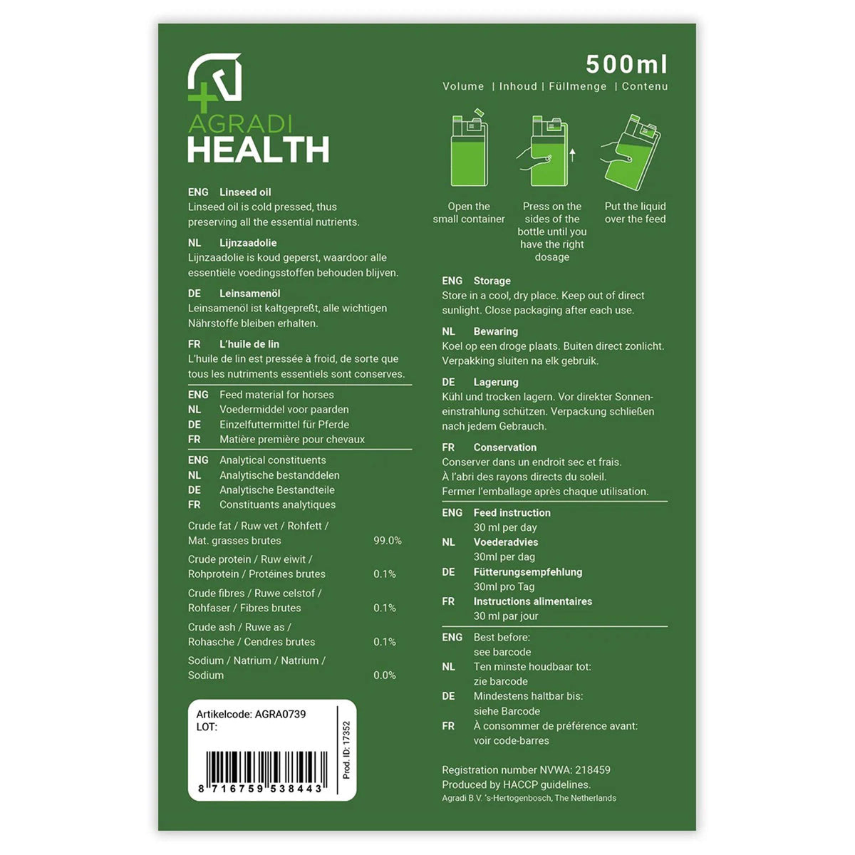 Agradi Health Olio di Semi di Lino Plus