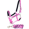 HKM Set Cavezza Crystal Fodera Morbida Rosa/Blu scuro
