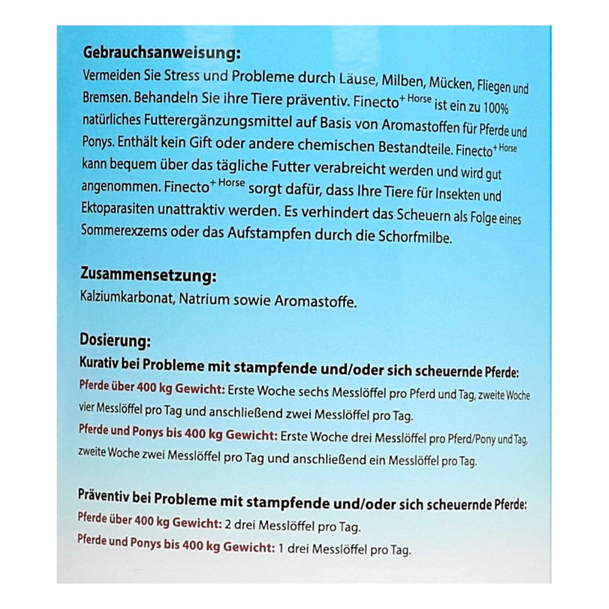 Finecto Prodotto antiparassitario Horse