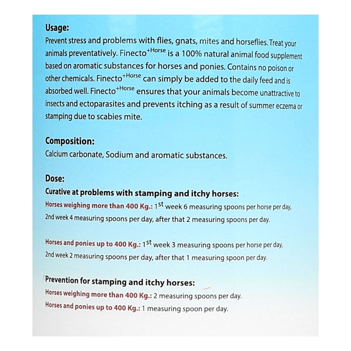 Finecto Prodotto antiparassitario Horse