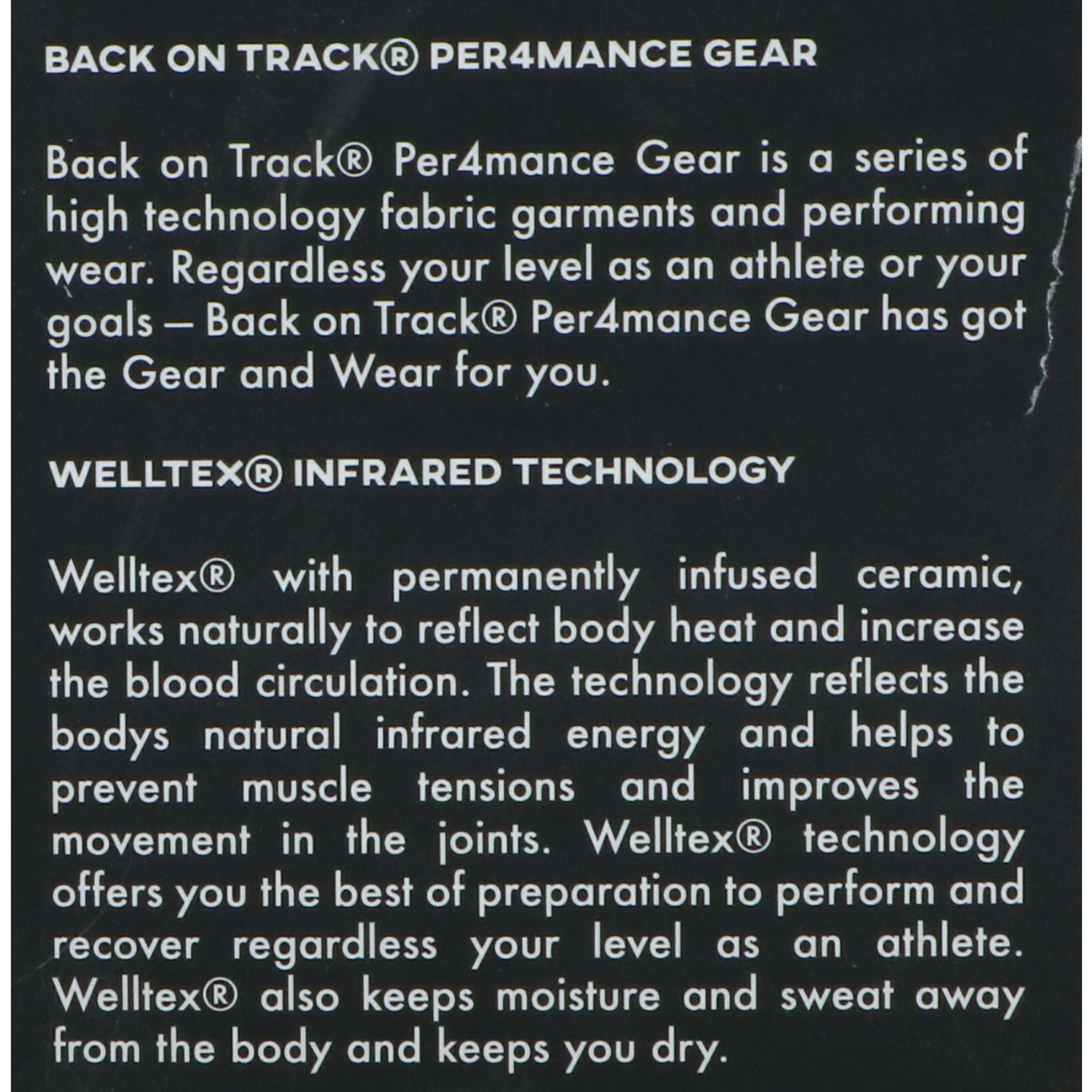 Back on Track P4G Welltex Tape Weltex Nero