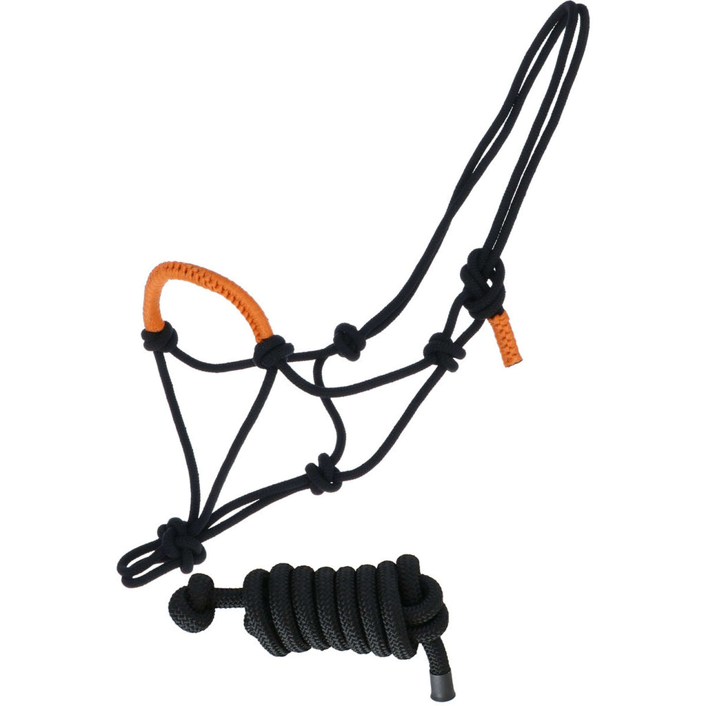 Norton Set Capezzina in Corda Fun Colour Ethologisch Nero/Arancione fluo
