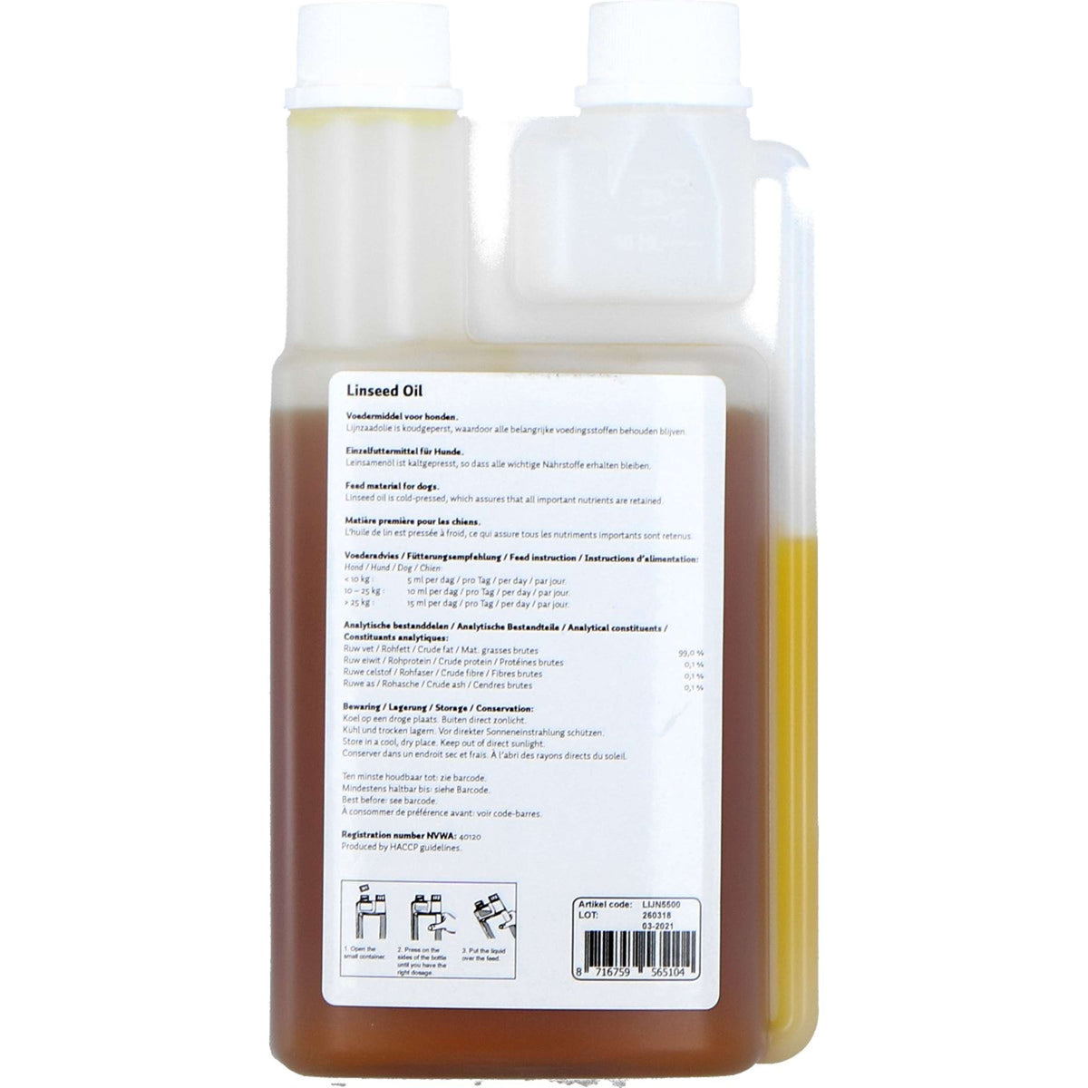 Agradi Olio di Semi di Lino Voor Honden