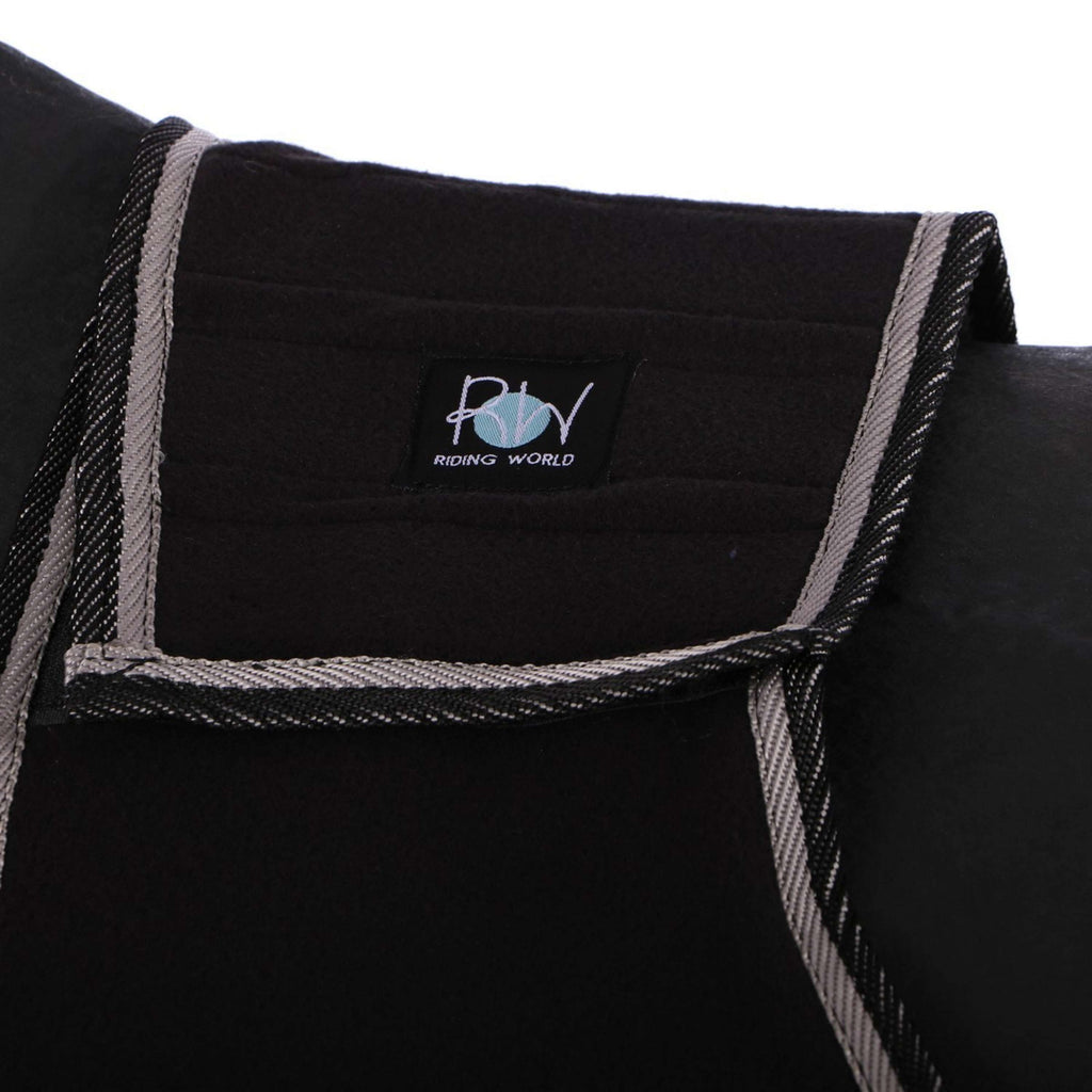 Riding World Coperta da esercizio Fleece Nero/Grigio