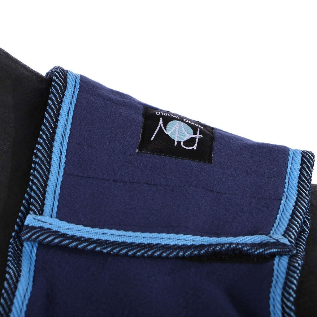 Riding World Coperta da esercizio Fleece Blu marino/azzurro