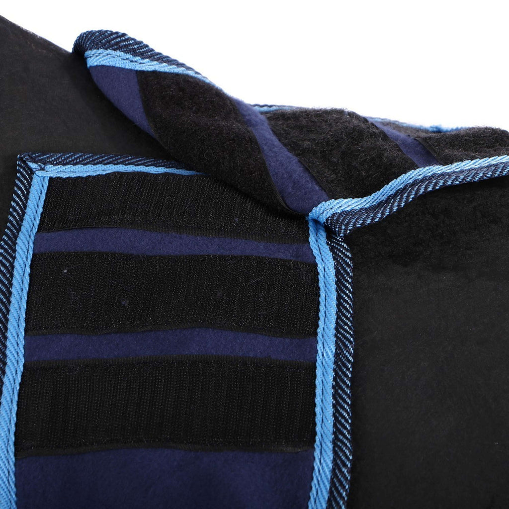 Riding World Coperta da esercizio Fleece Blu marino/azzurro