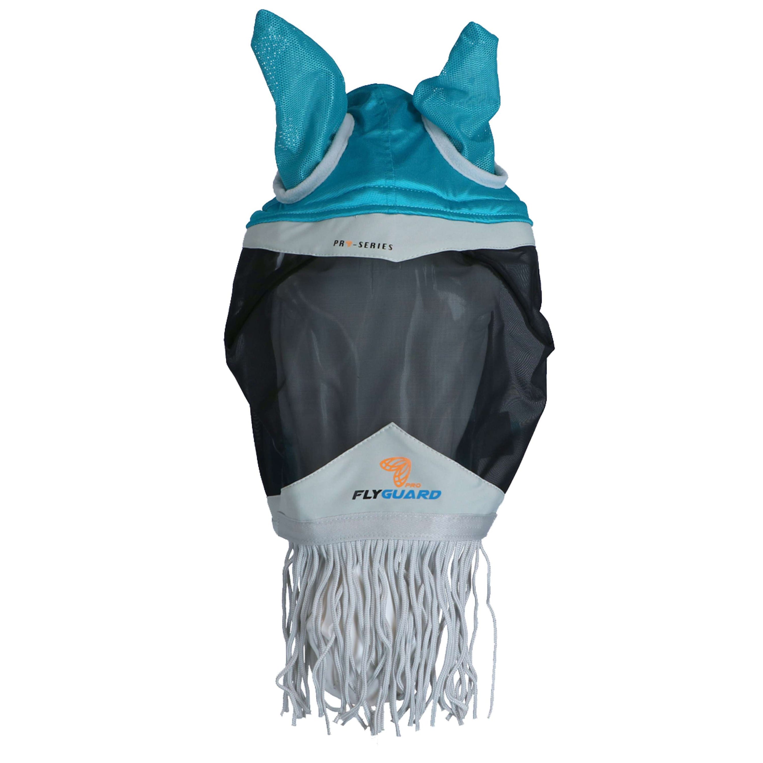 Shires Maschera Antimosche Con frangia sul naso Teal