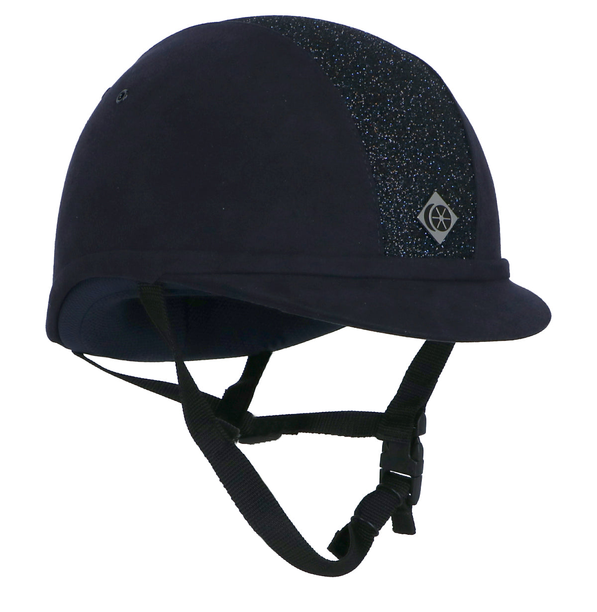 Charles Owen Casco di Sicurezza YR8 Centro rotondo scintillante Navy