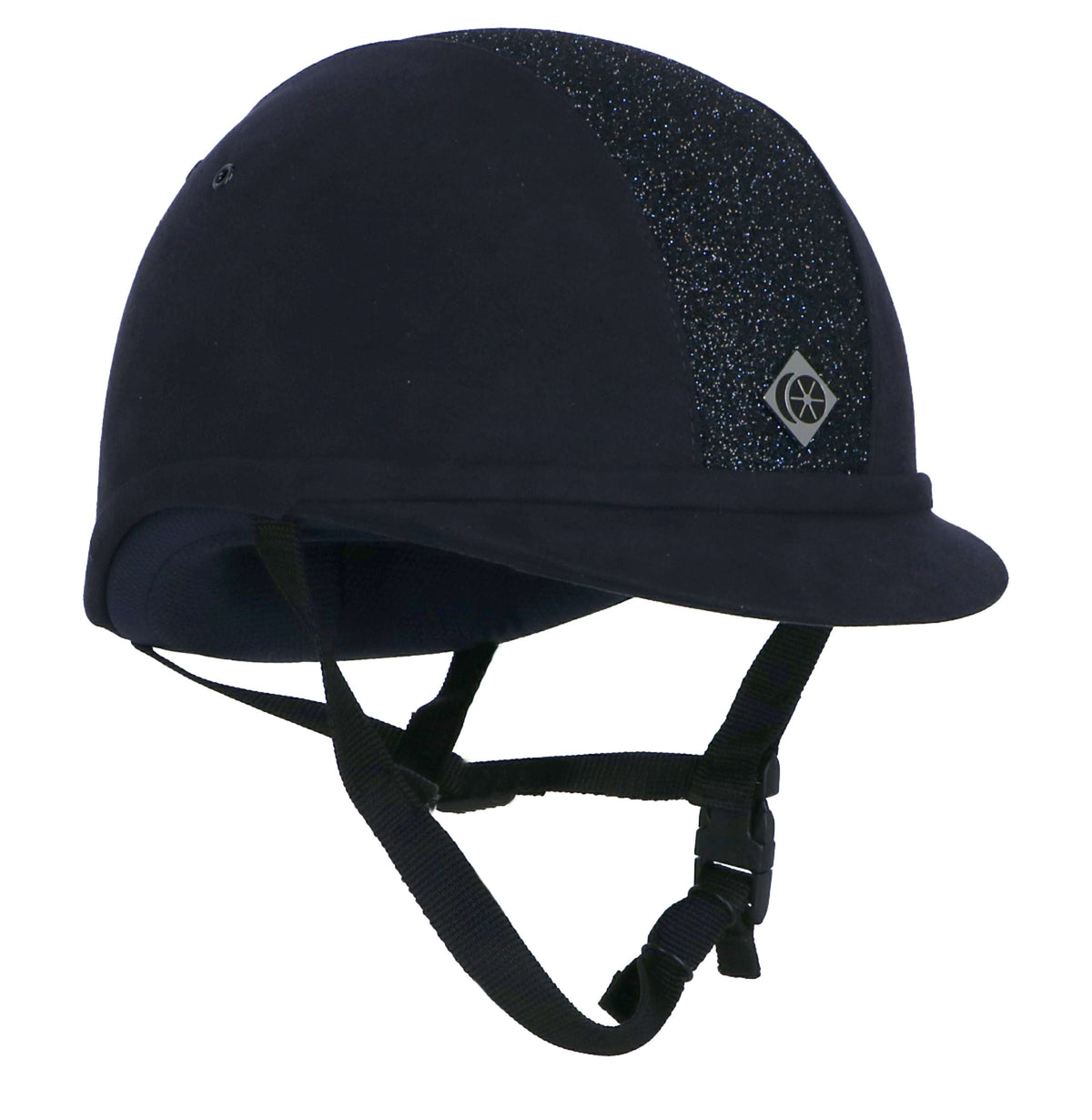 Charles Owen Casco di Sicurezza YR8 Centro rotondo scintillante Navy