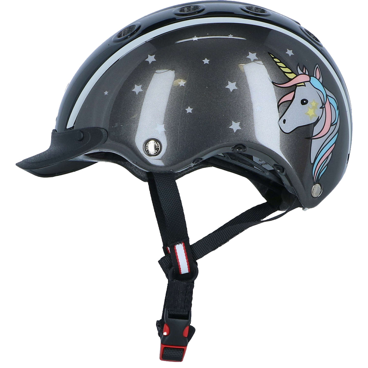 Casco Cappellino Nori Nero/Grigio/Unicorno