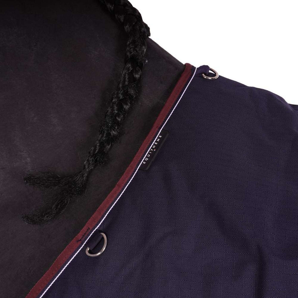 EQUITHÈME Tappeto da Esterno Tyrex 1200D 50 g Navy/Bordeaux