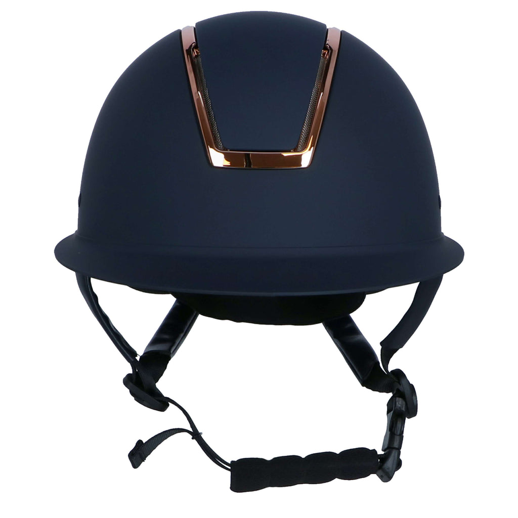 HKM Casco da equitazione Lady Shield Blu scuro/oro rosa