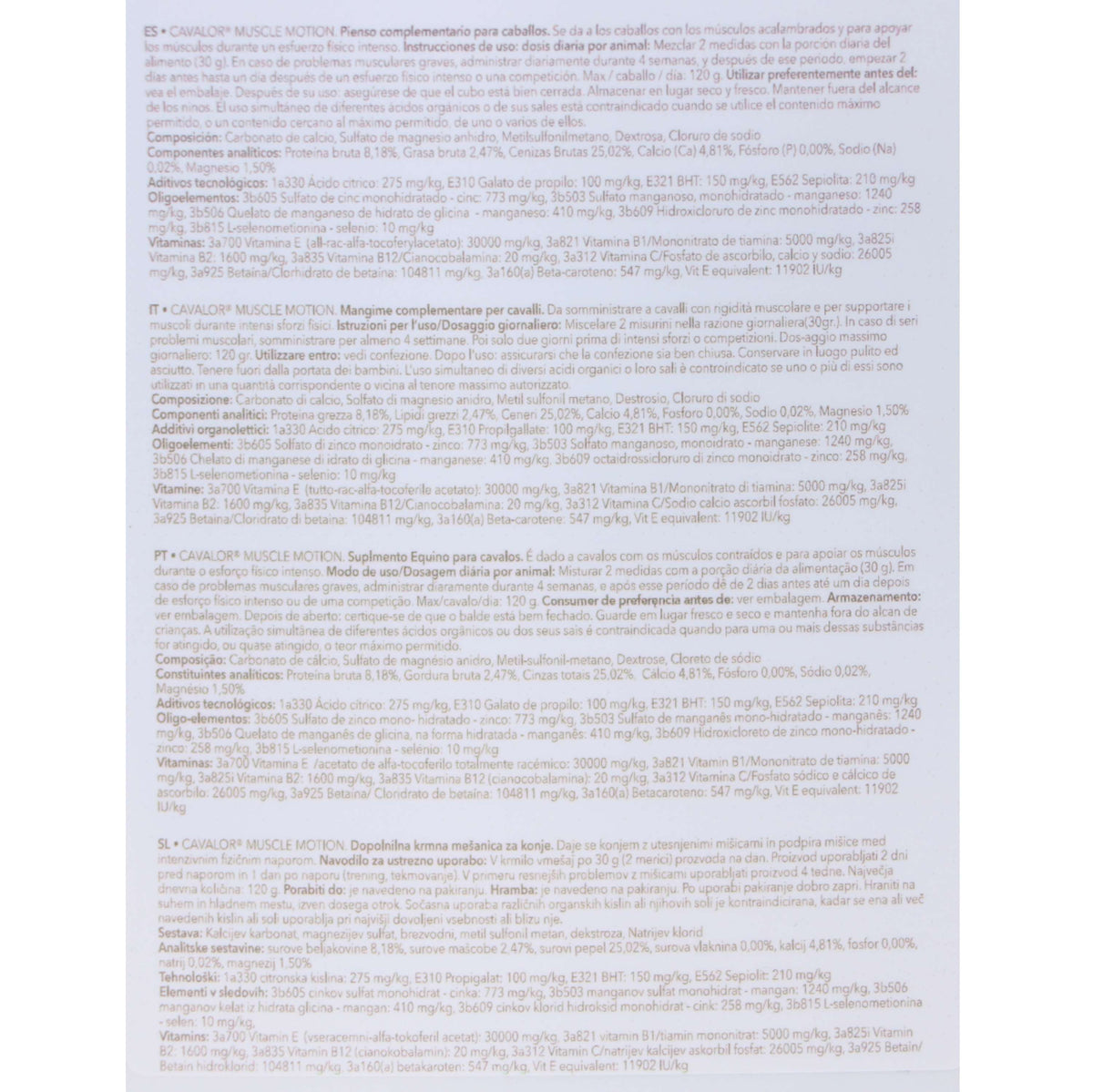 Cavalor Movimento muscolare