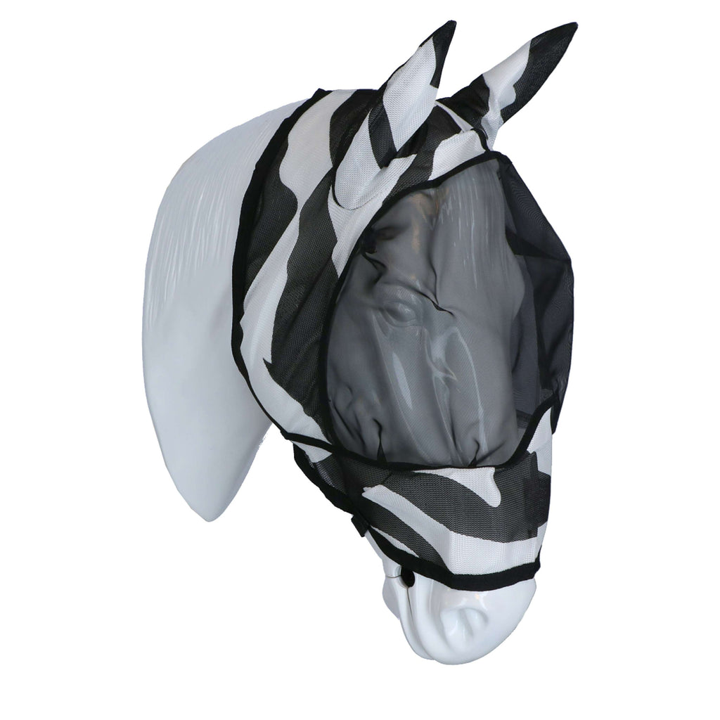 Bucas Buzz-Off Maschera Anti-Mosche Zebra Deluxe con Orecchie Zebra