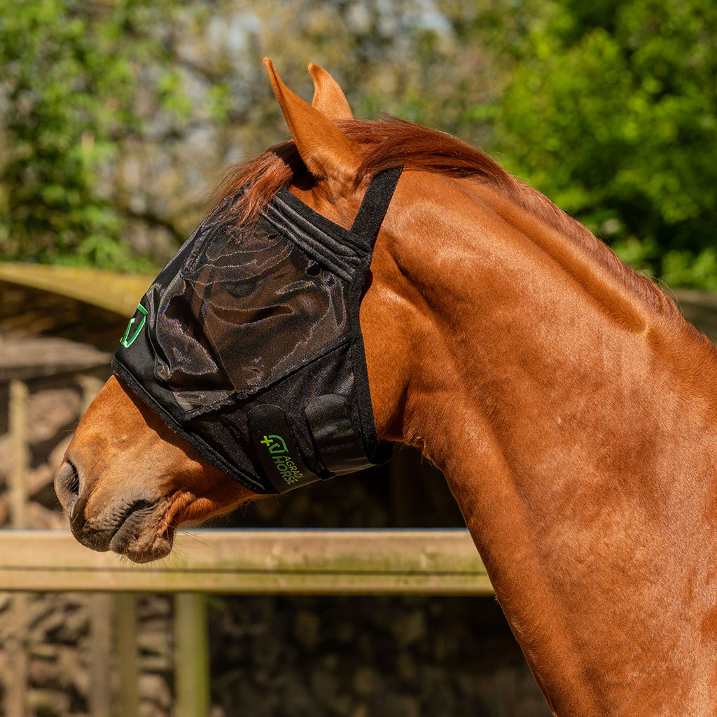 Agradi Horse Maschera per Mosche Fine Mesh Nero
